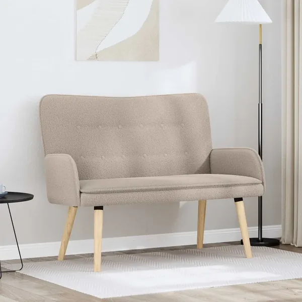 Sofa 2 places Gris clair 115 x 61 x 87 cm Bouclé
