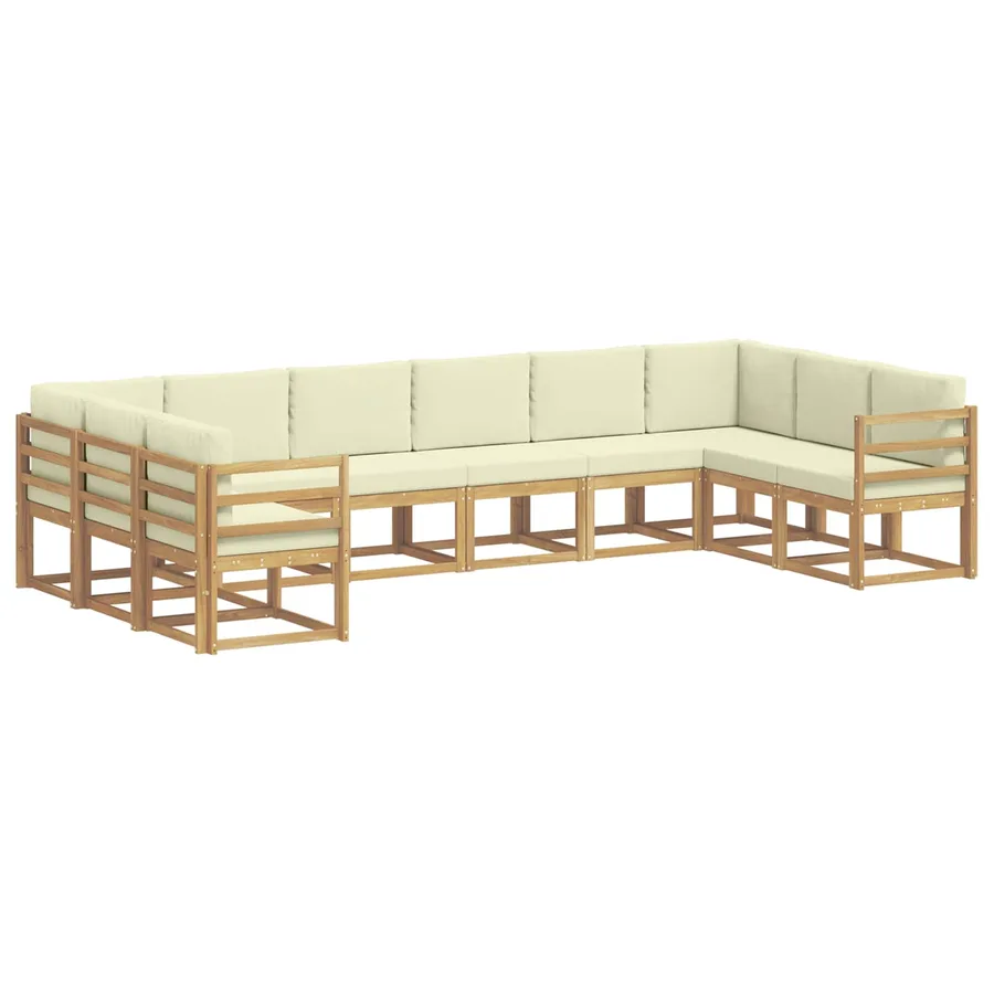 Ensemble de canapés d'extérieur 10 pcs Blanc et crème - 2