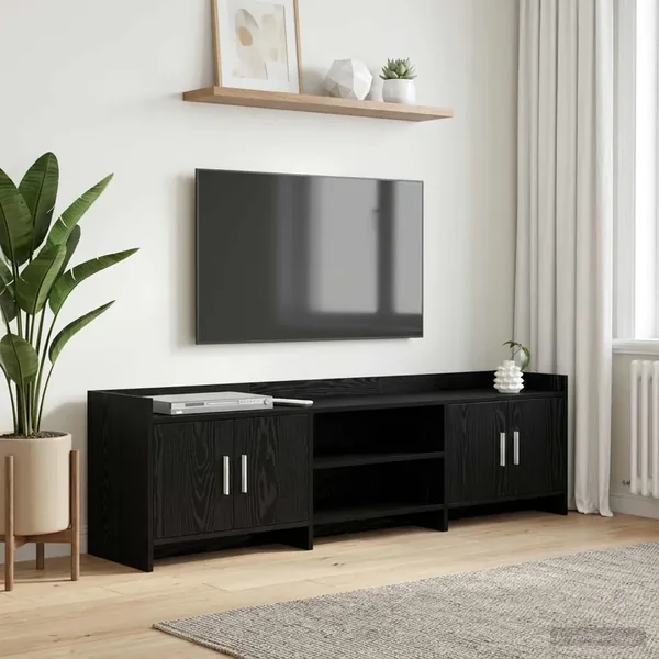 Meuble TV 168 x 33 x 47 cm Chêne noir Bois d'ingénierie
