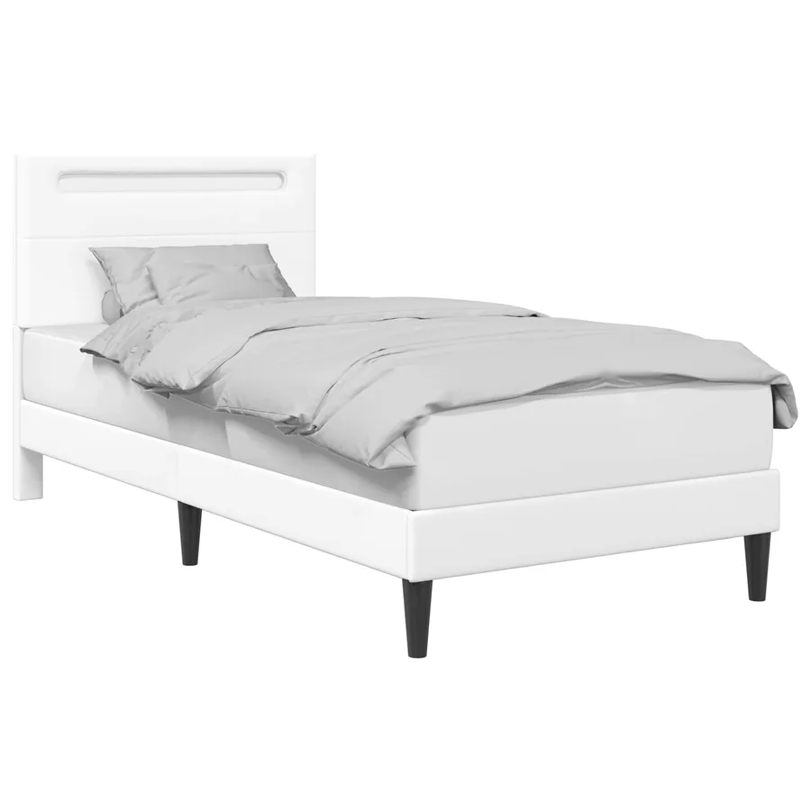 Cadre de lit avec bandes LED Blanc 80 x 200 cm Simili cuir - 3
