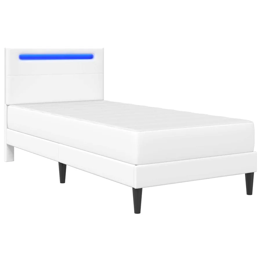 Cadre de lit avec bandes LED Blanc 80 x 200 cm Simili cuir - 5
