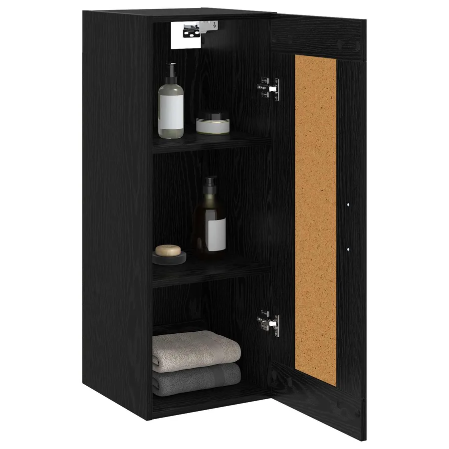 Meuble mural Chêne noir 34,5 x 34 x 90 cm Bois d'ingénierie - 2