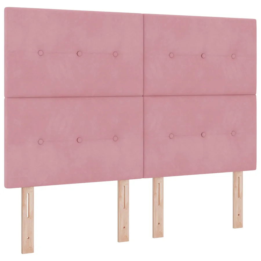 Lit boxspring LED avec matelas Rose 160 x 200 cm Velours - 3