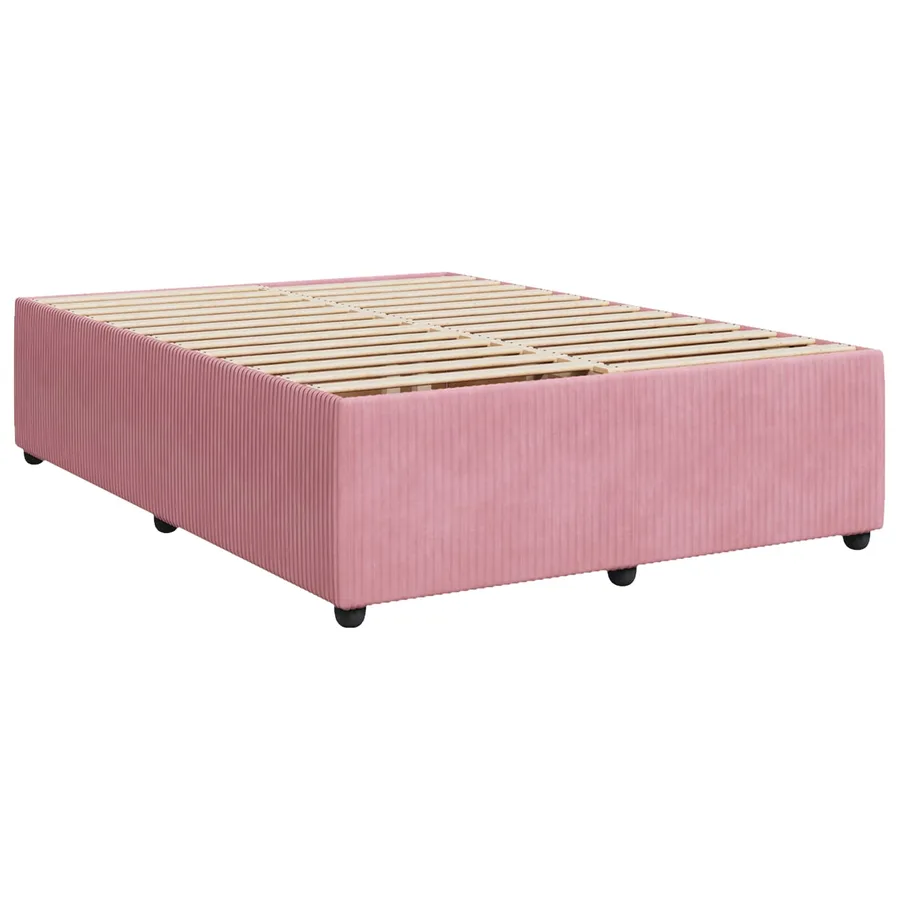 Lit boxspring LED avec matelas Rose 160 x 200 cm Velours - 4
