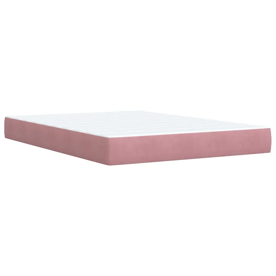 Lit boxspring LED avec matelas Rose 160 x 200 cm Velours - 5