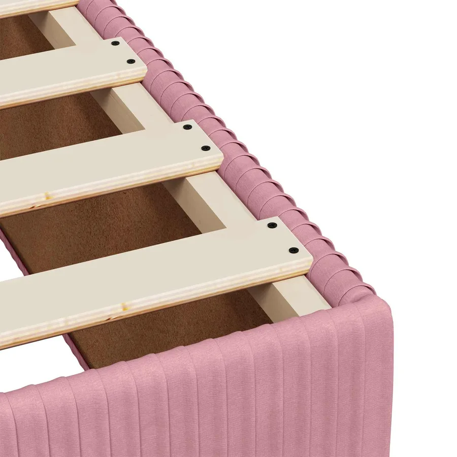 Lit boxspring LED avec matelas Rose 160 x 200 cm Velours - 9
