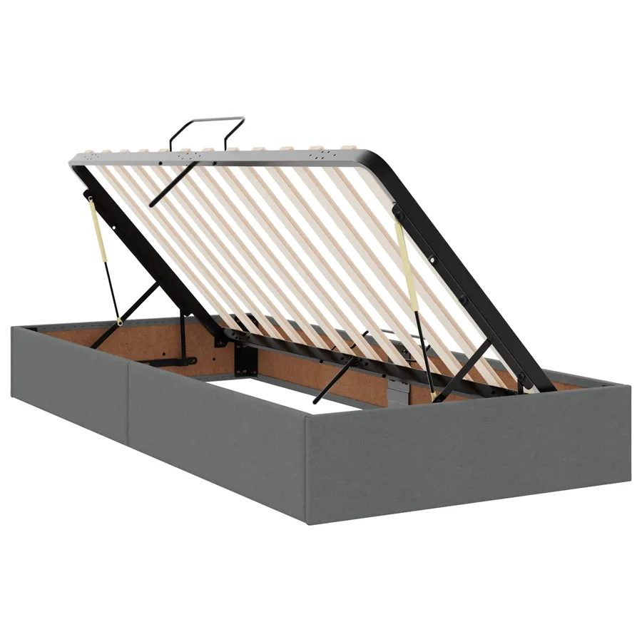 Lit de rangement LED avec matelas Gris foncé 90 x 200 cm Tissu - 4