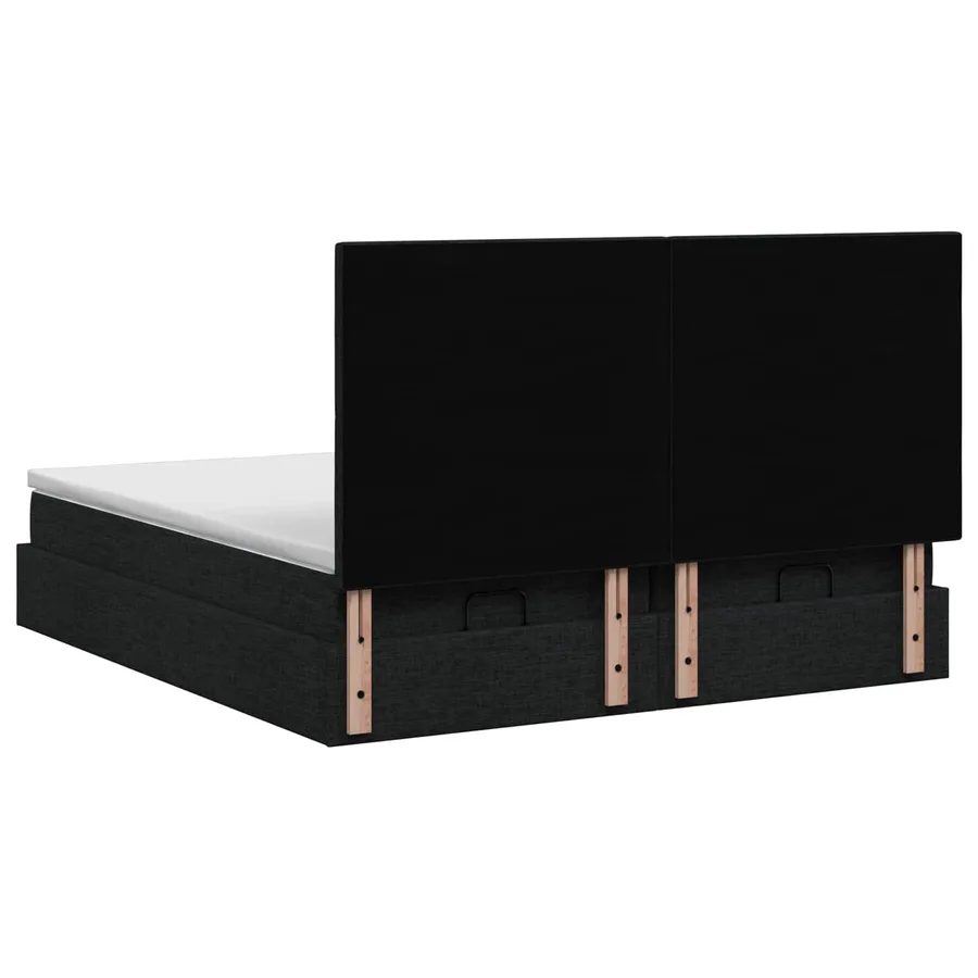 Lit ottoman avec matelas avec tête de lit 2 pc Noir Tissu - 8