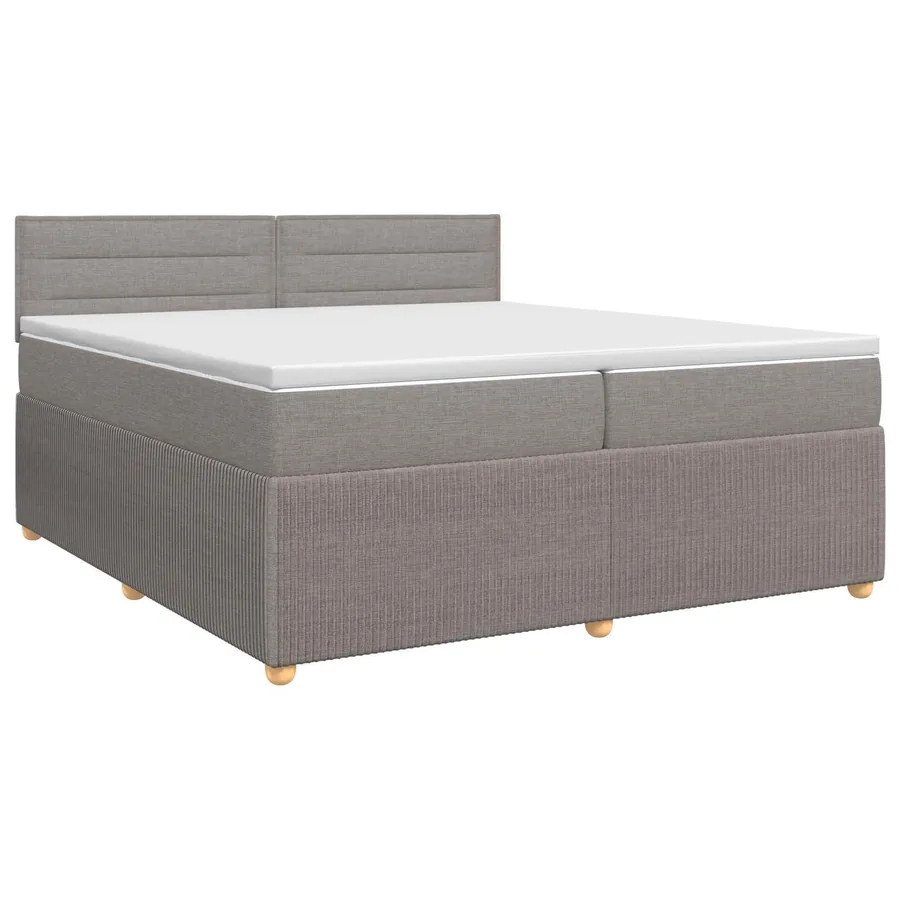 Lit boxspring avec matelas Taupe 200 x 200 cm Tissu