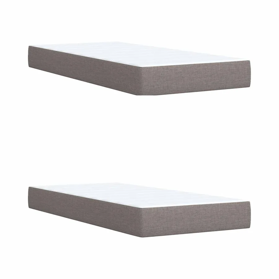 Lit boxspring avec matelas Taupe 200 x 200 cm Tissu - 5