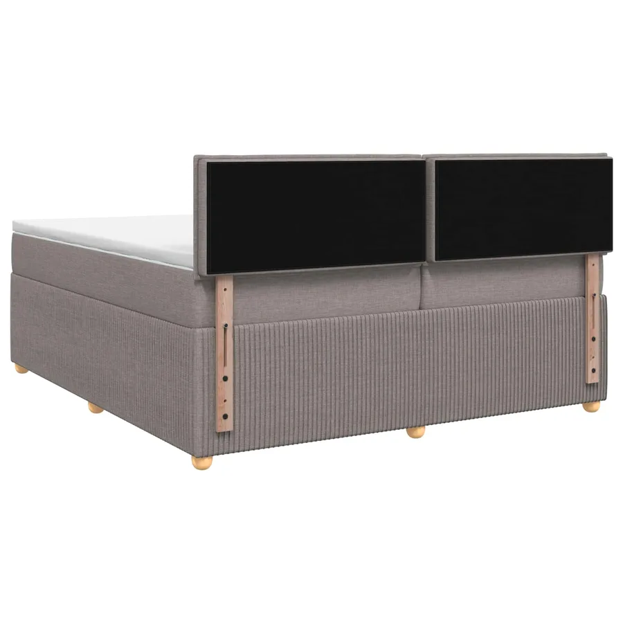 Lit boxspring avec matelas Taupe 200 x 200 cm Tissu - 7