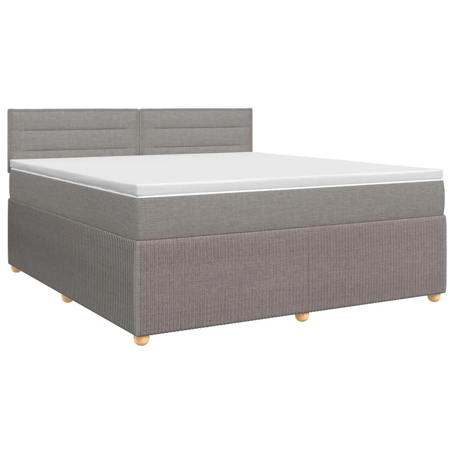 Lit boxspring avec matelas Taupe 140 x 200 cm Tissu