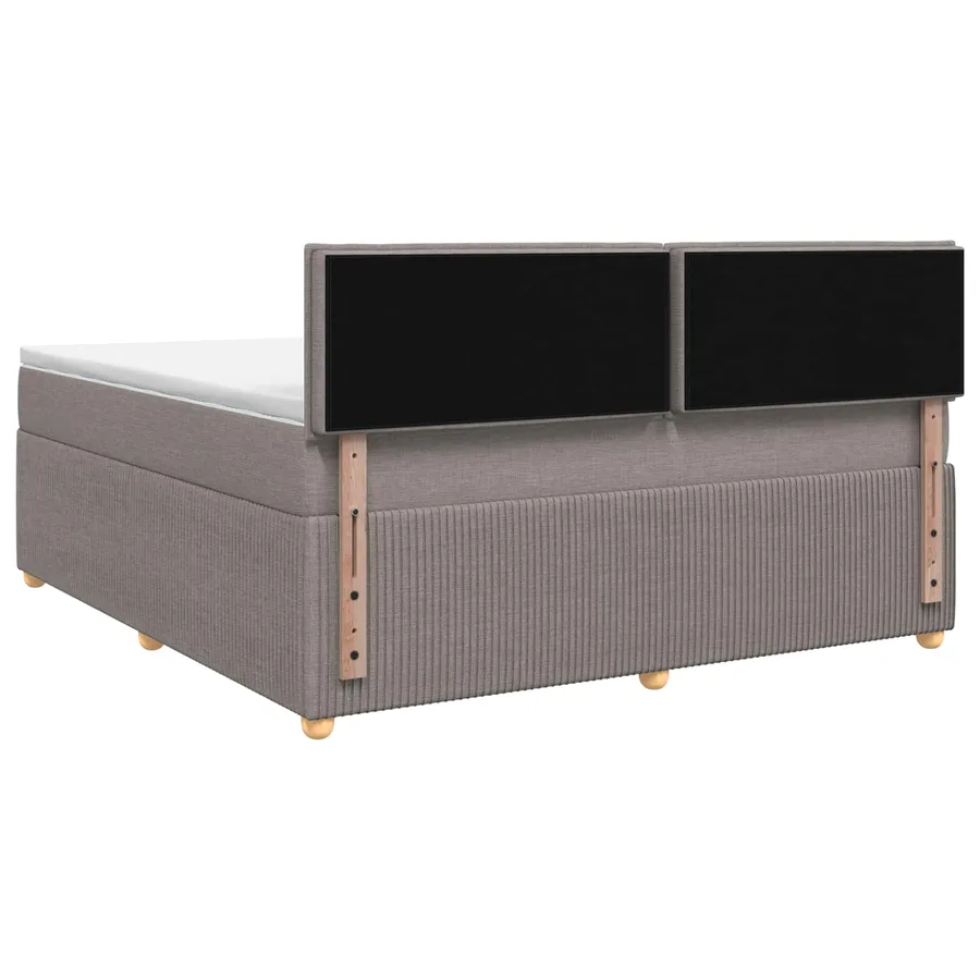 Lit boxspring avec matelas Taupe 140 x 200 cm Tissu - 7