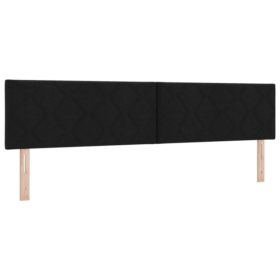 Lit boxspring avec matelas Noir 200 x 200 cm Tissu - 3
