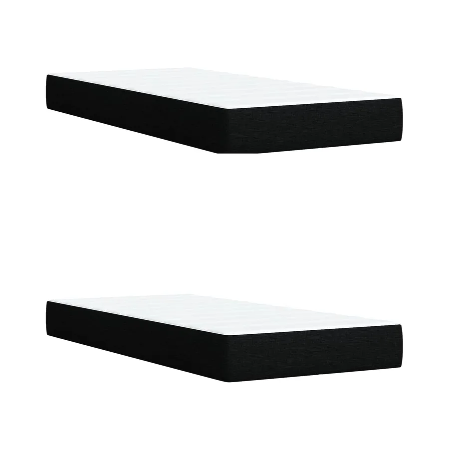 Lit boxspring avec matelas Noir 200 x 200 cm Tissu - 5