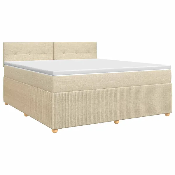 Lit boxspring avec matelas Crème 140 x 200 cm Tissu