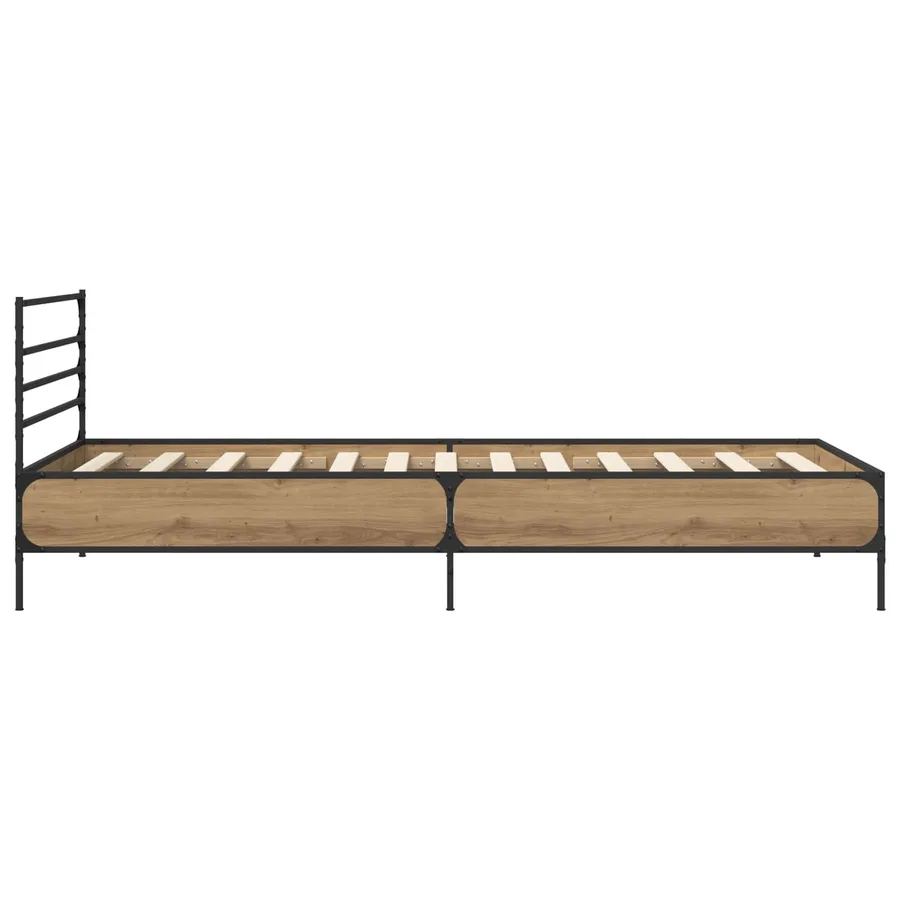 Cadre de lit Chêne artisanal 80 x 200 cm Bois d'ingénierie - 4