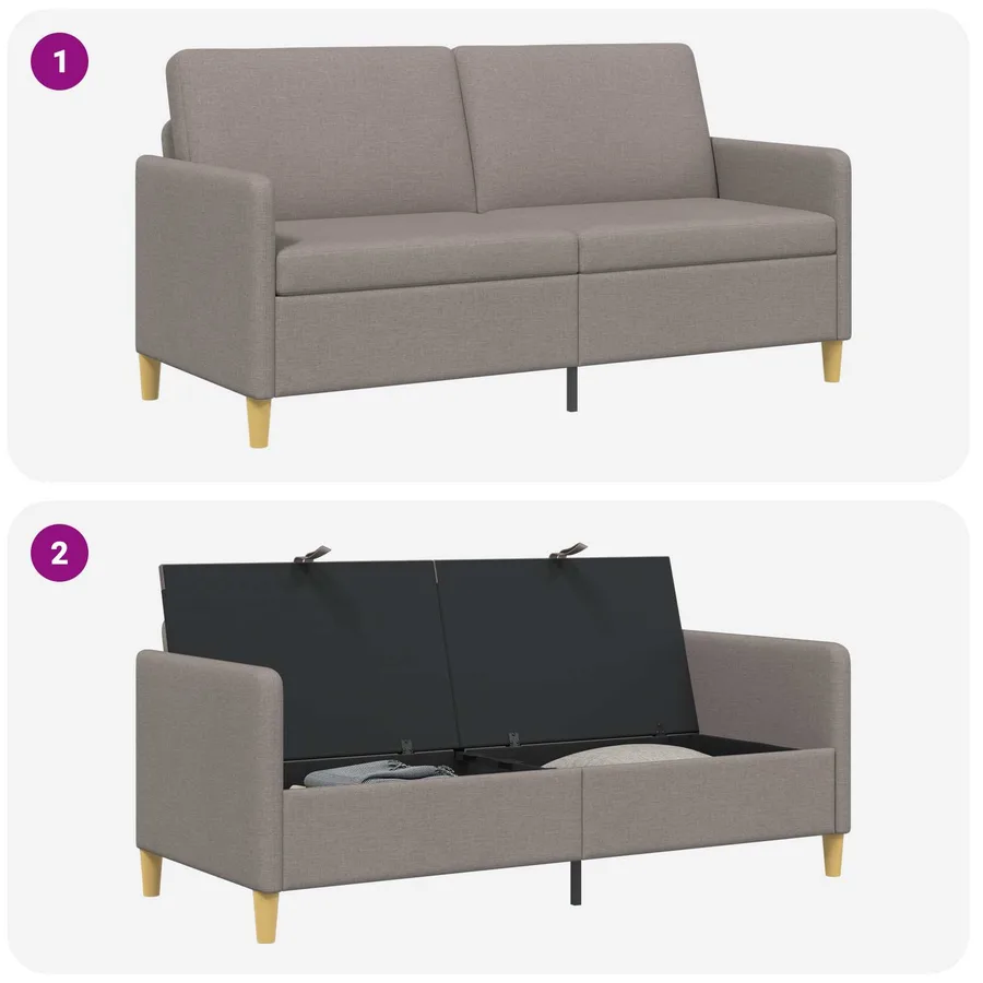 Sofa avec rangement Taupe 172 x 78 x 87 cm Polyester - 7