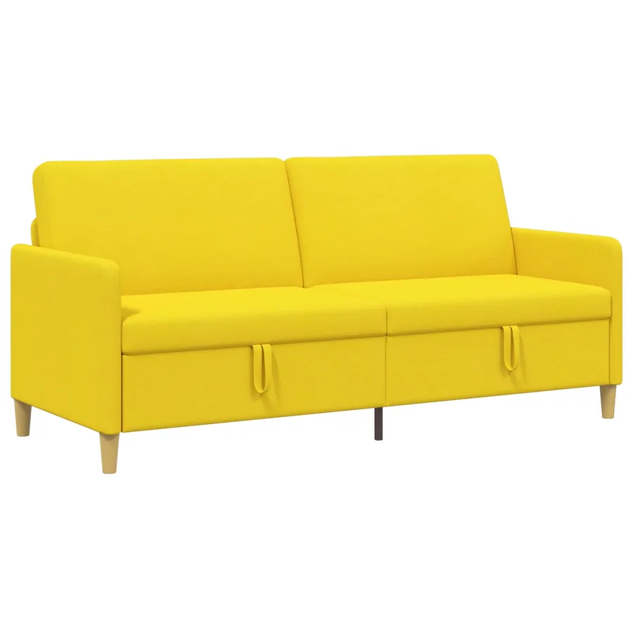 Sofa avec rangement Jaune clair 192 x 78 x 87 cm Polyester - 2