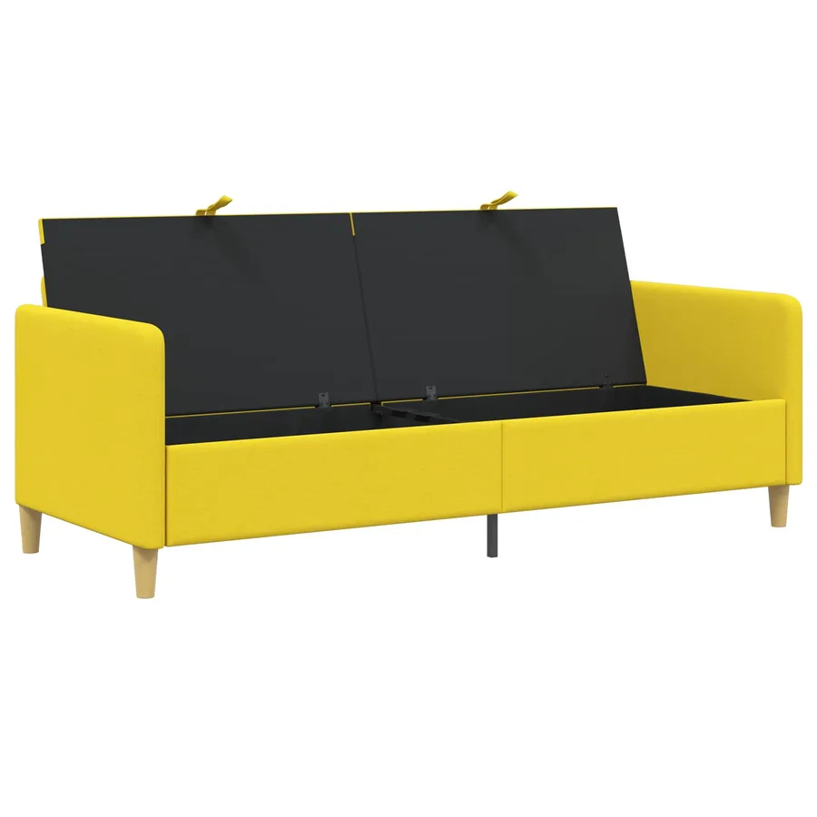 Sofa avec rangement Jaune clair 192 x 78 x 87 cm Polyester - 4