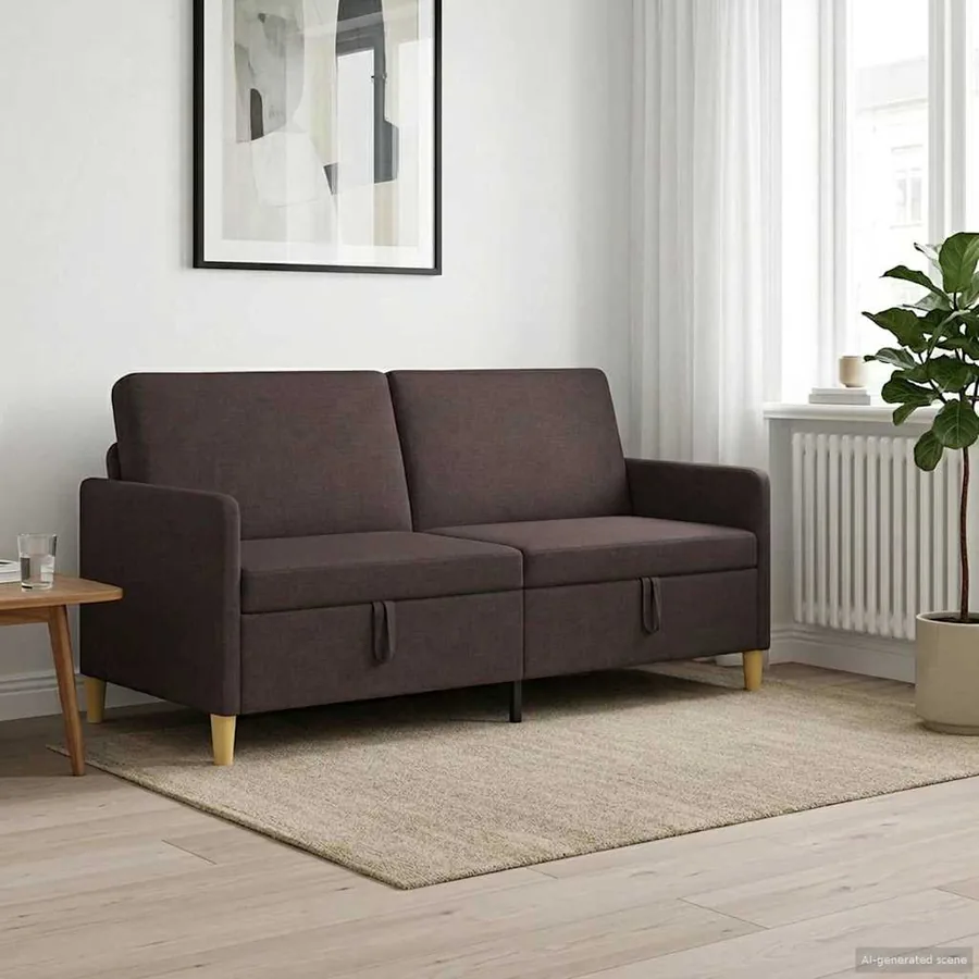 Sofa avec rangement Marron foncé 172 x 78 x 87 cm Polyester