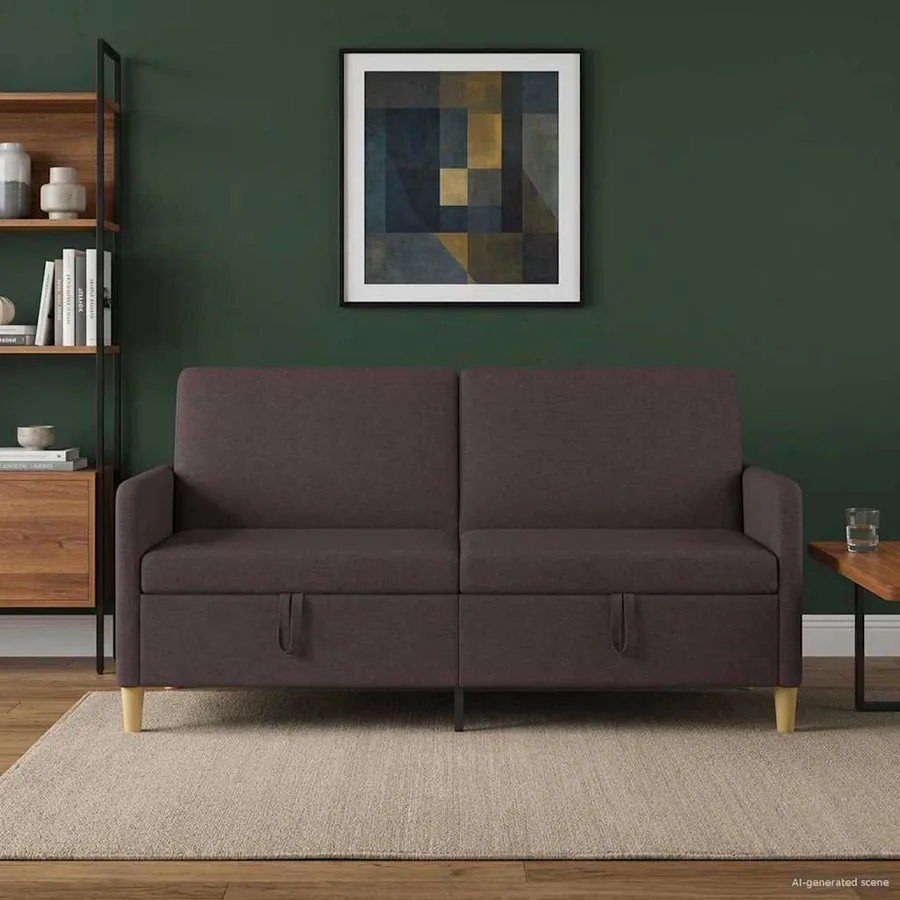 Sofa avec rangement Marron foncé 172 x 78 x 87 cm Polyester - 3