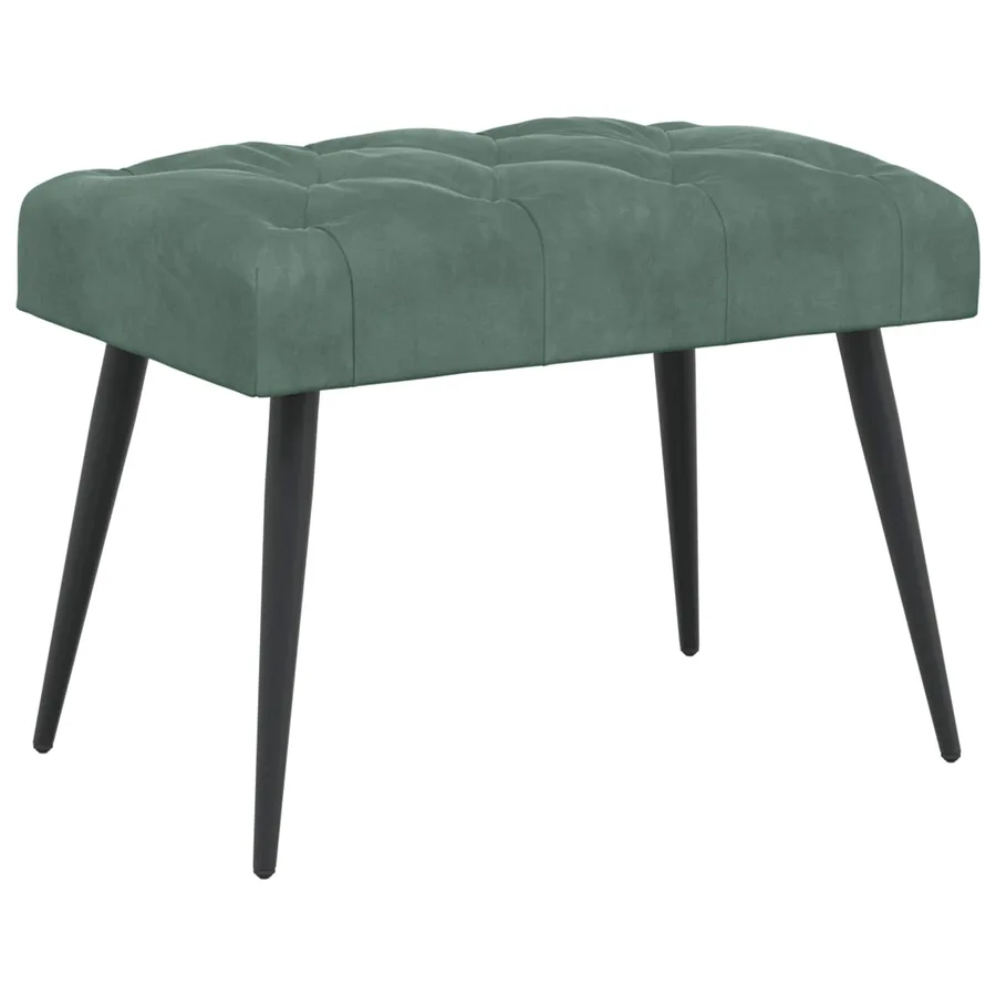 Banc avec capitonnage bouton Vert Mer 60 x 40 x 45 cm Velours - 2