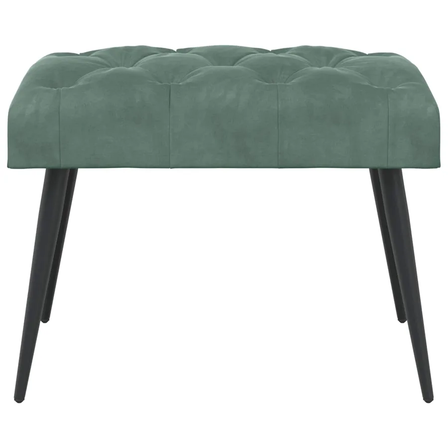 Banc avec capitonnage bouton Vert Mer 60 x 40 x 45 cm Velours - 5