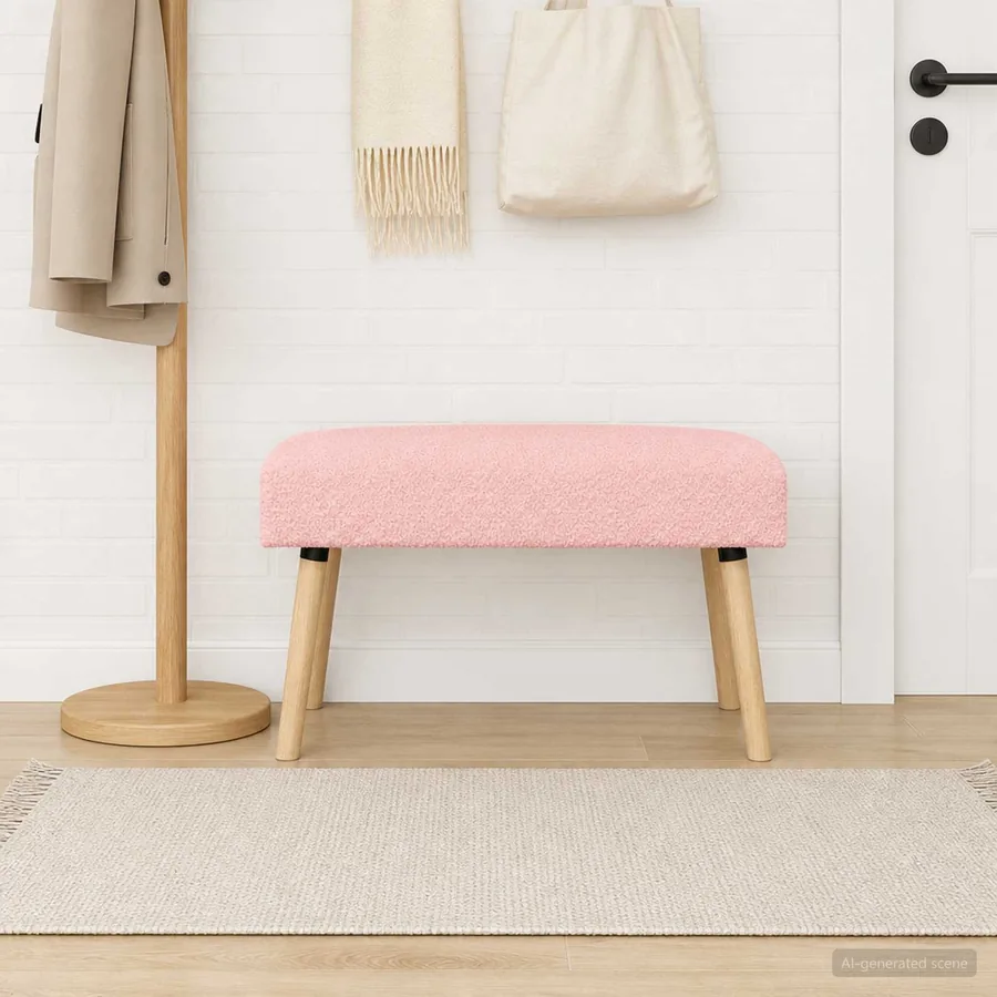 banc Uni Rose 80 x 40 x 46 cm Bouclé