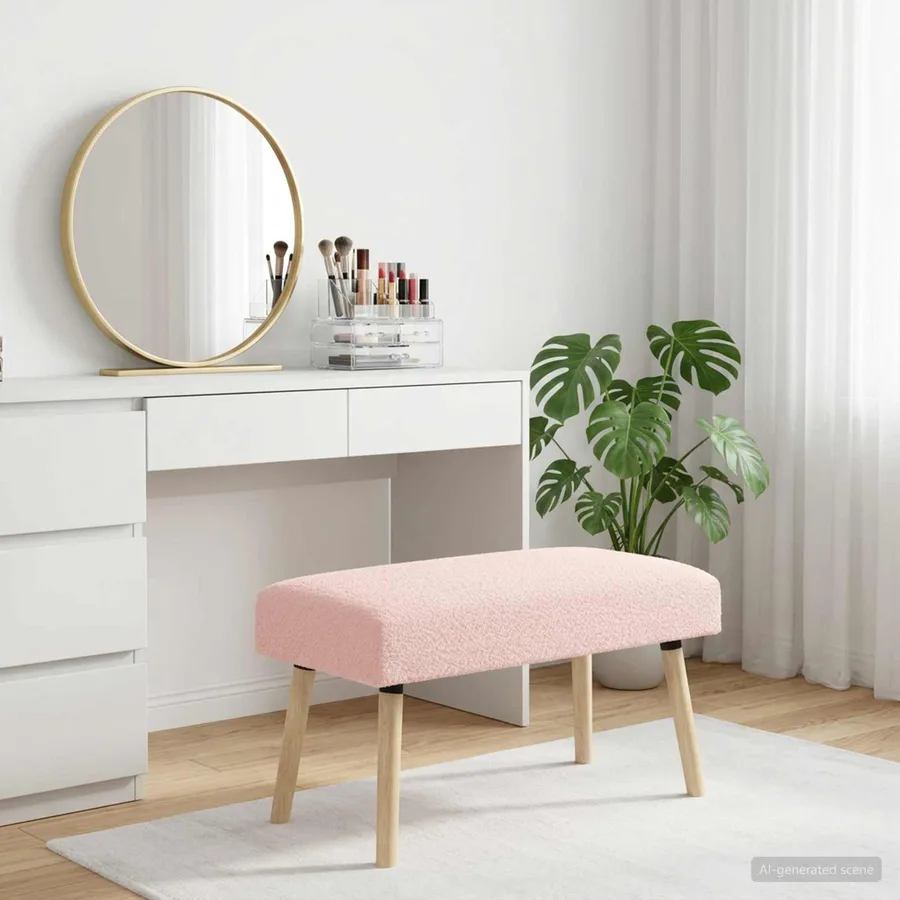 banc Uni Rose 80 x 40 x 46 cm Bouclé - 3