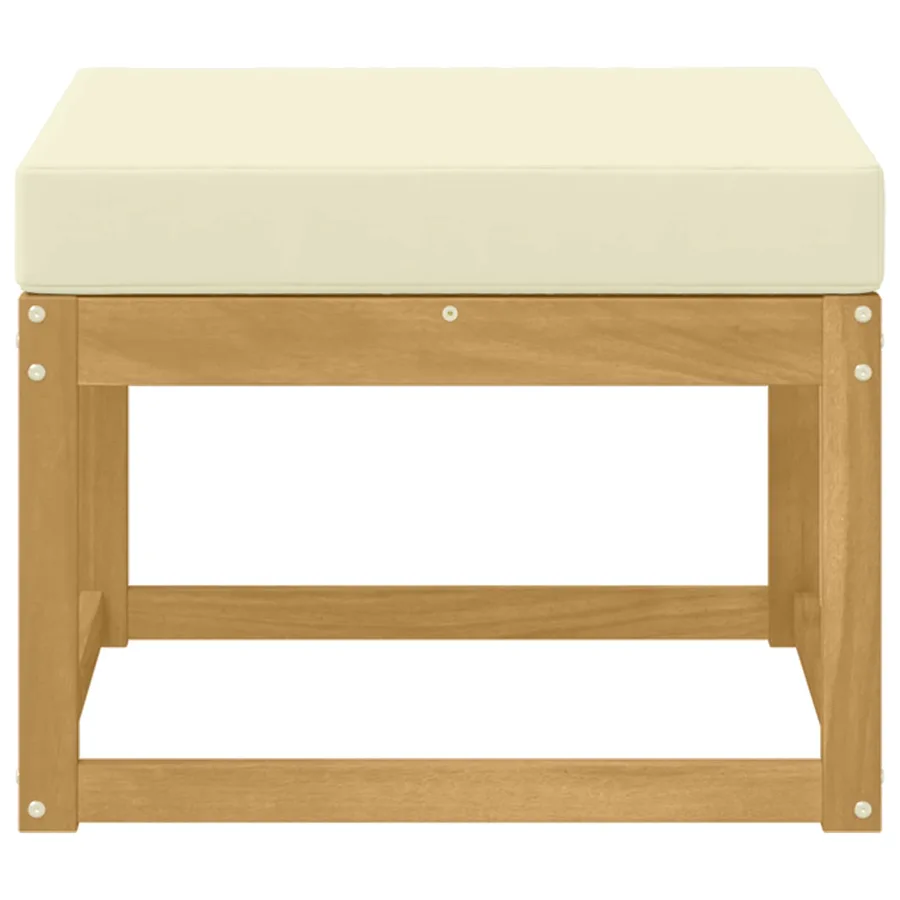 Hocker d'extérieur Bois d'Acacia Massif Blanc - 3