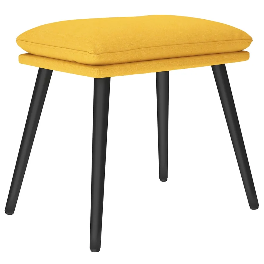 Chaise de détente et repose-pied Jaune moutarde Tissu - 5