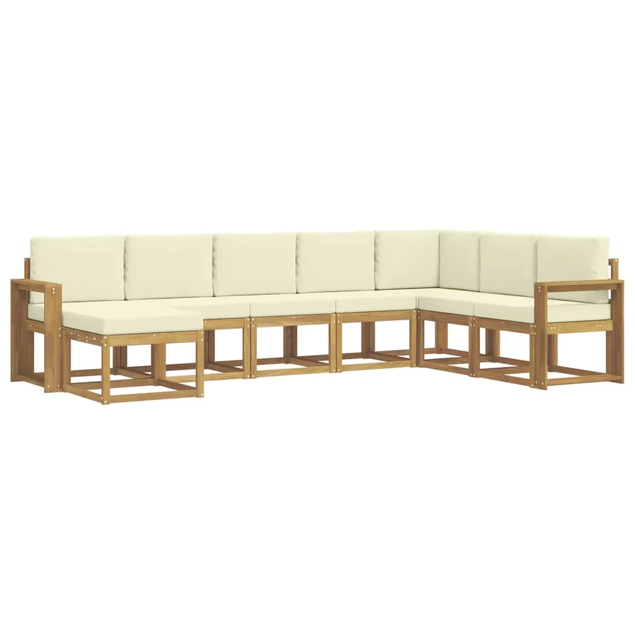 Ensemble de canapés d'extérieur 8 pcs Blanc et crème - 2