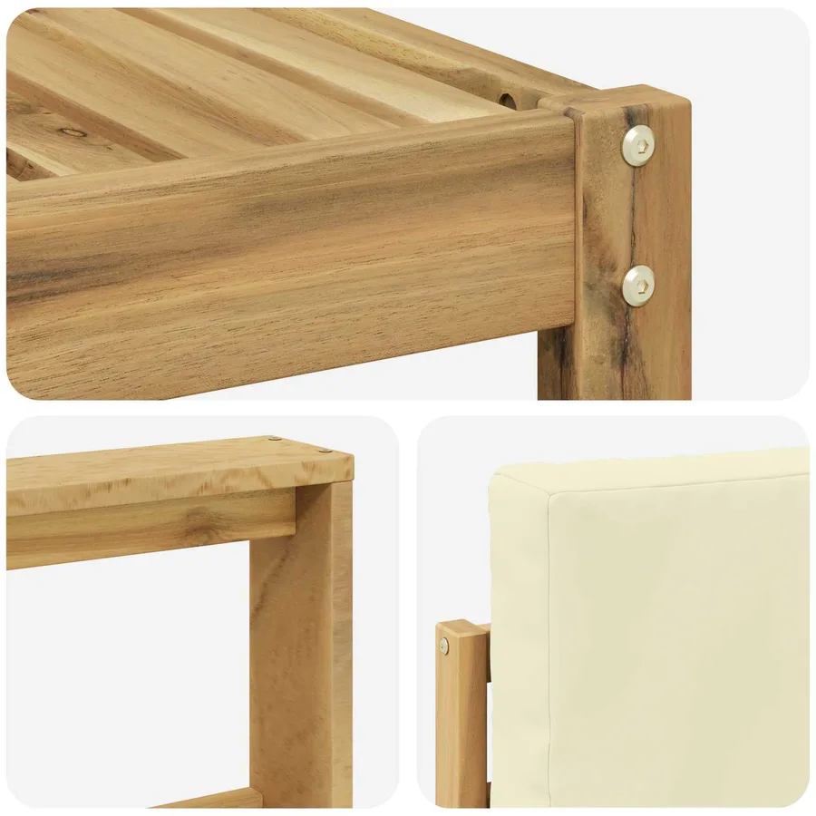 Ensemble de canapés d'extérieur 8 pcs Blanc et crème - 6