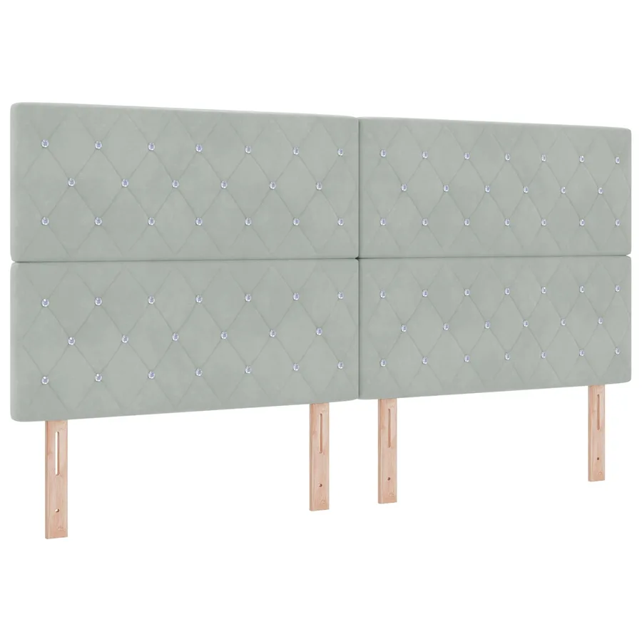 Lit ottoman avec matelas 2 pcs Gris clair Velours - 3
