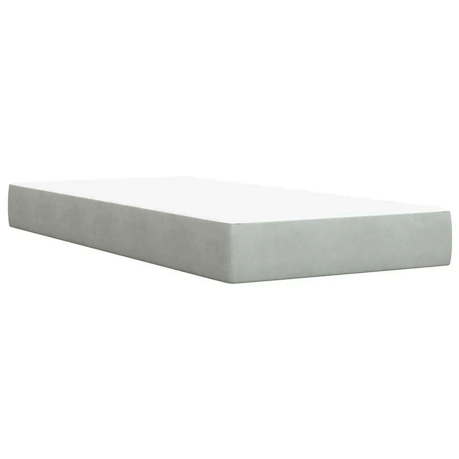 Lit ottoman avec matelas 2 pcs Gris clair Velours - 5