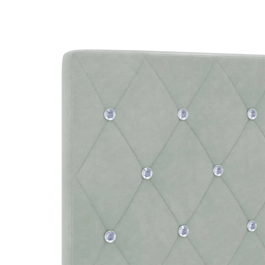 Lit boxspring LED avec matelas Gris clair 200 x 200 cm Velours - 8