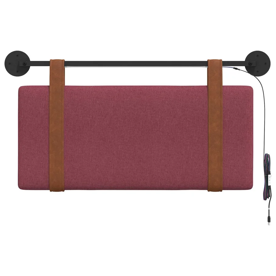 Tête de lit suspendue Avec lumière LED Bordeaux PU antique - 6