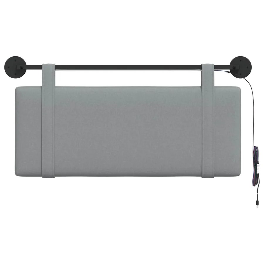 Tête de lit suspendue Avec lumière LED Gris clair Tissu - 6
