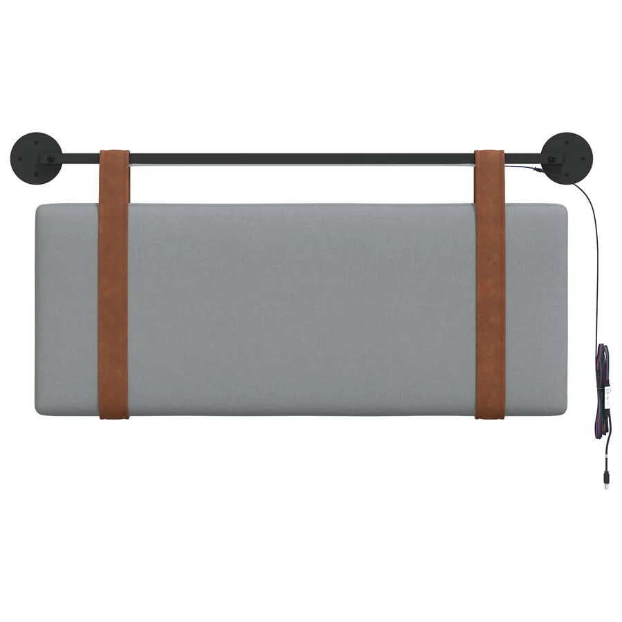 Tête de lit suspendue Avec lumière LED Gris clair PU antique - 6
