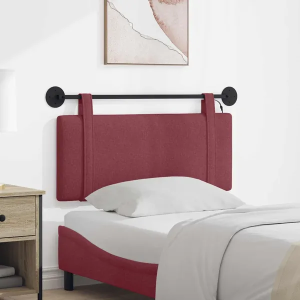 Tête de lit suspendue Avec lumière LED Bordeaux Tissu