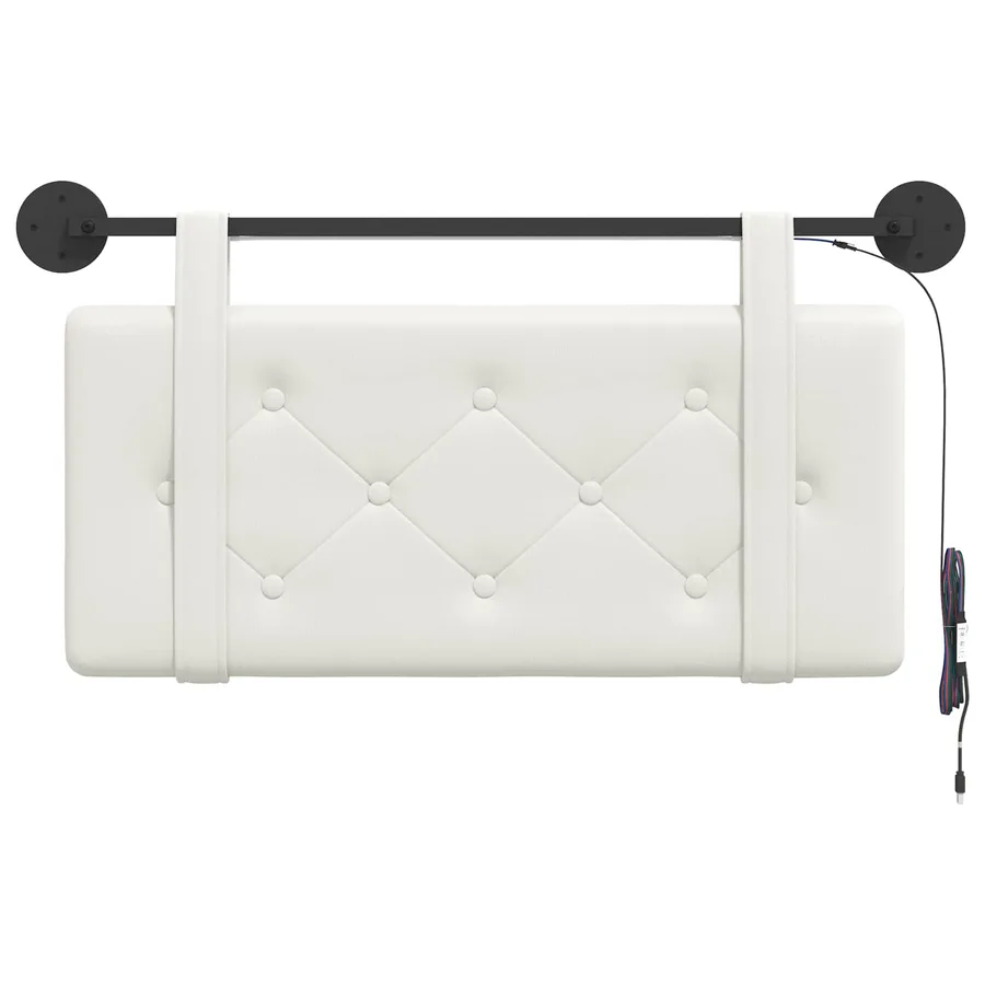 Tête de lit suspendue Avec lumière LED Blanc Simili cuir - 6