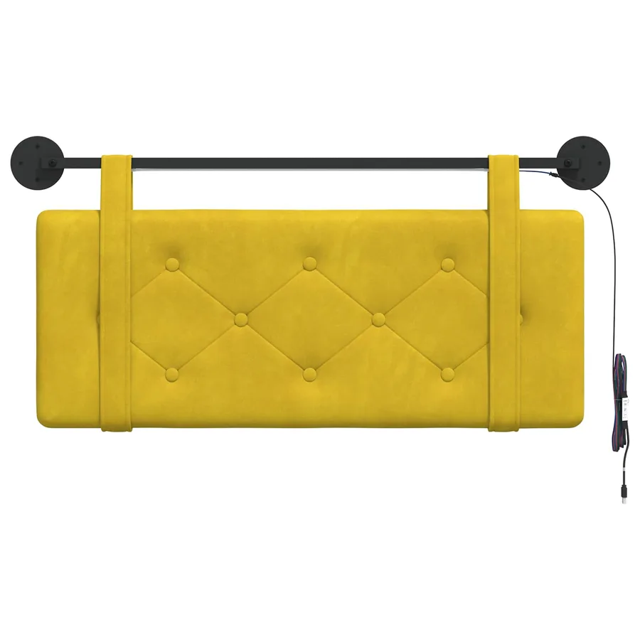 Tête de lit suspendue Avec lumière LED Jaune Velours - 6