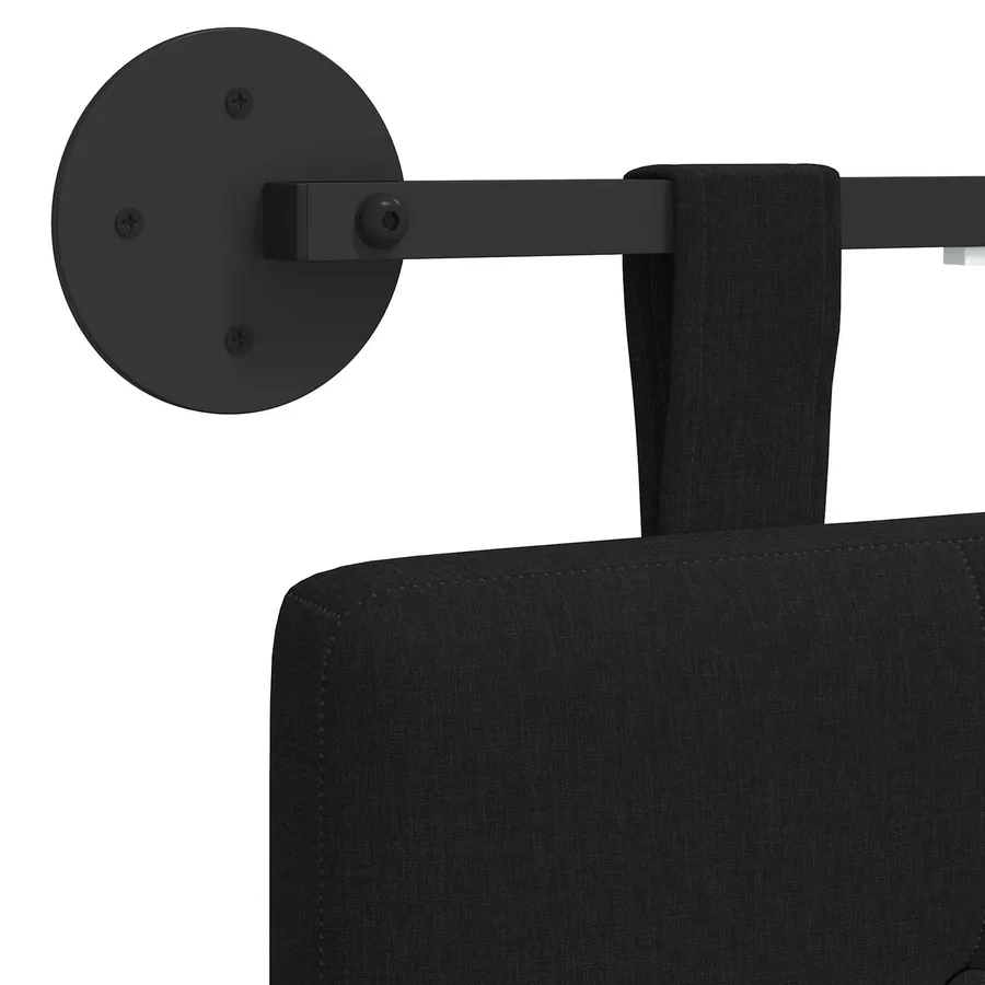 Tête de lit suspendue Avec lumière LED Noir Tissu - 8