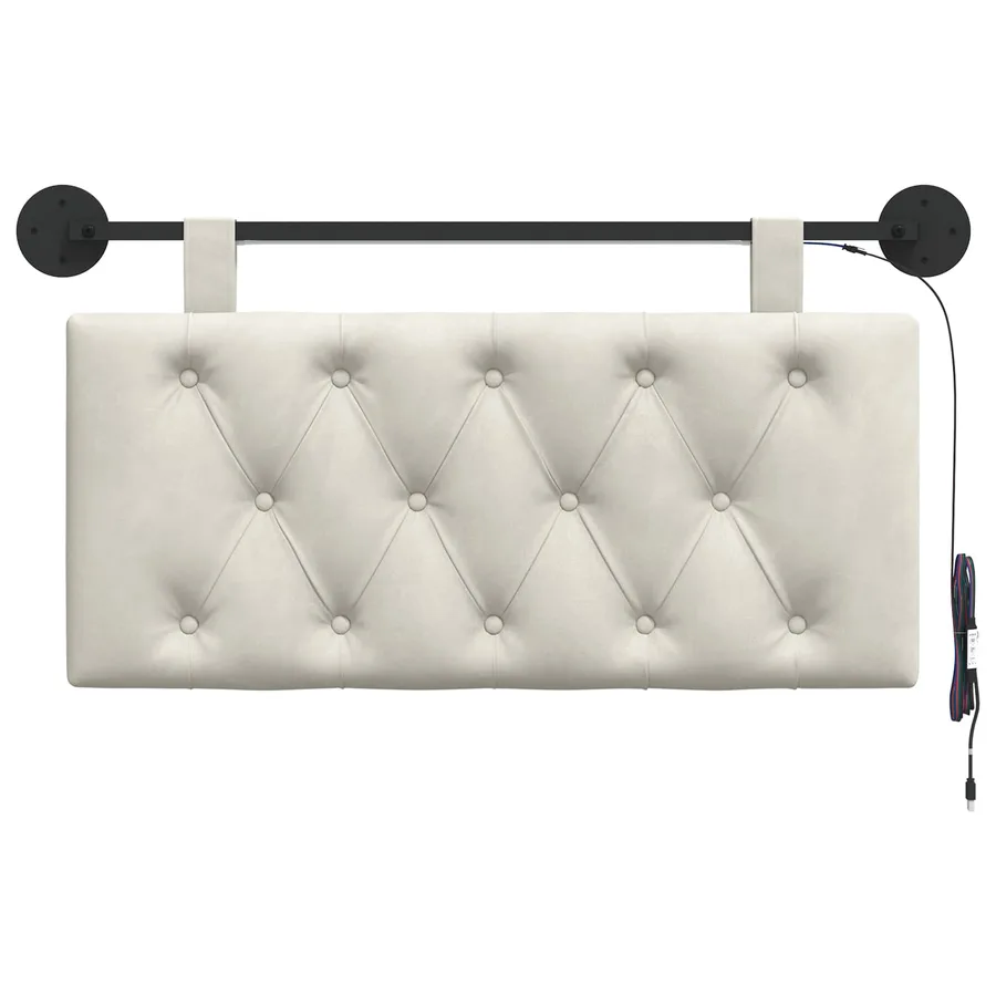 Tête de lit suspendue Avec lumière LED Crème Velours - 6