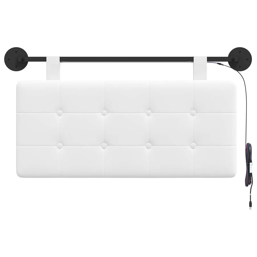 Tête de lit suspendue Avec lumière LED Blanc Tissu - 6