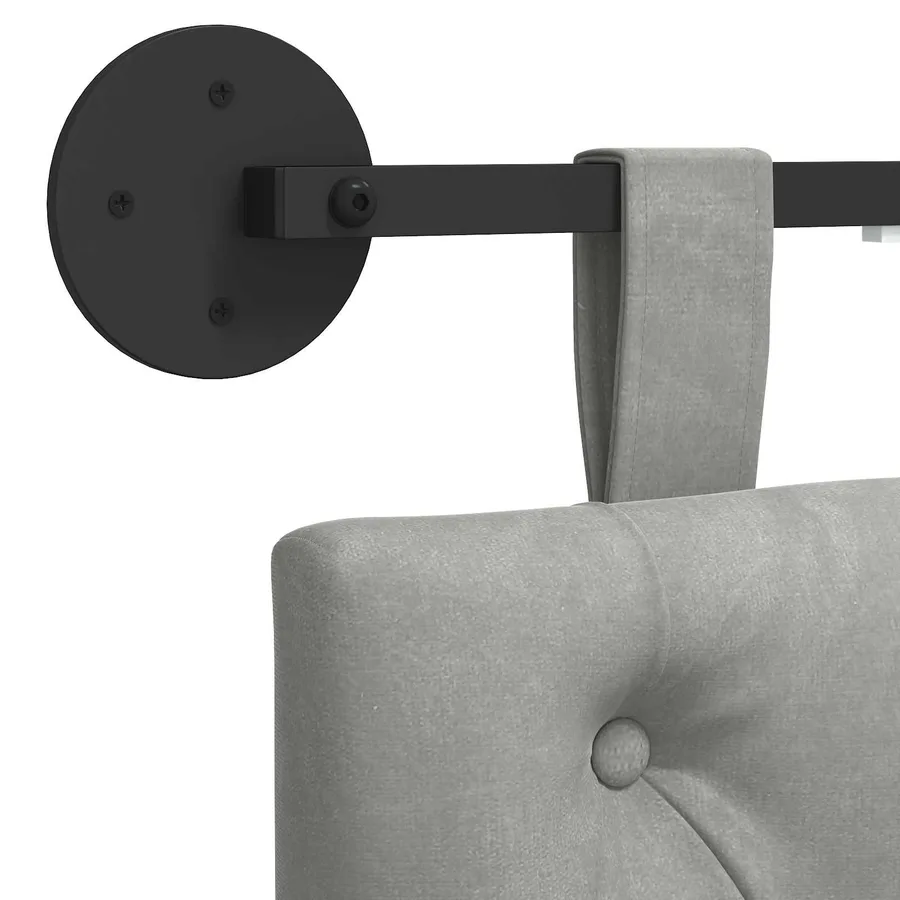 Tête de lit suspendue Avec lumière LED Gris clair Velours - 8