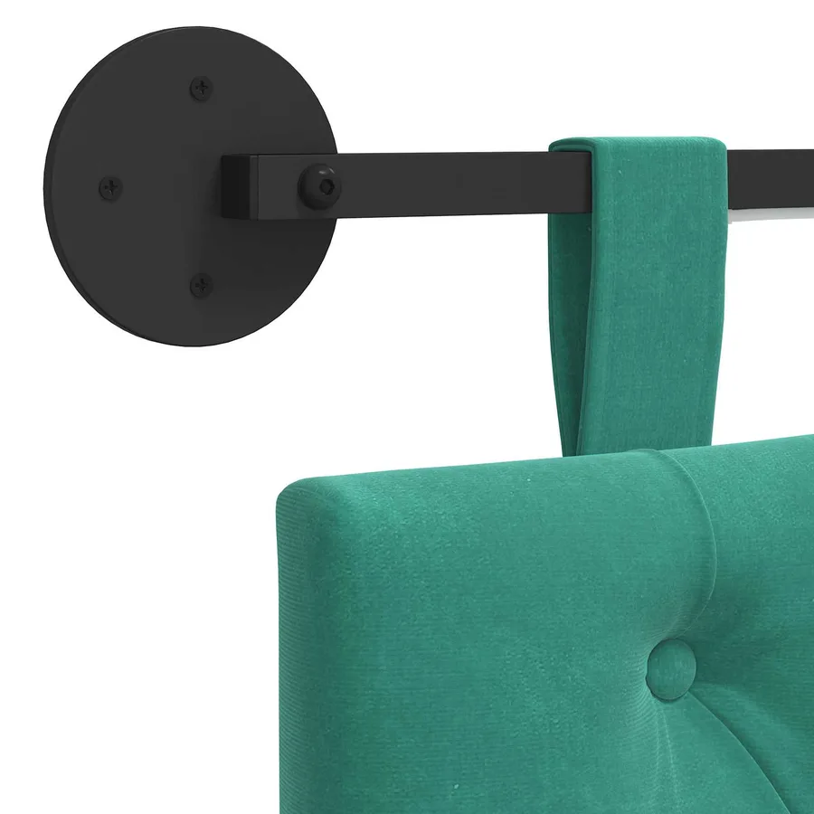 Tête de lit suspendue Avec lumière LED Turquoise Velours - 10