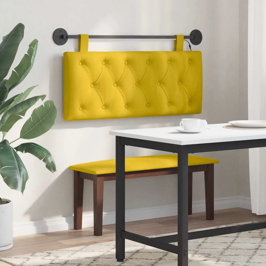 Tête de lit suspendue Avec lumière LED Jaune Velours - 4