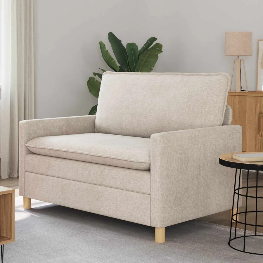 Canapé Crème 126 x 81 x 87,5 cm Polyester